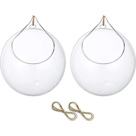 Terrarium suspendu en verre, pot pour plantes succulentes, globe, support fougère aérienne, (1/5)