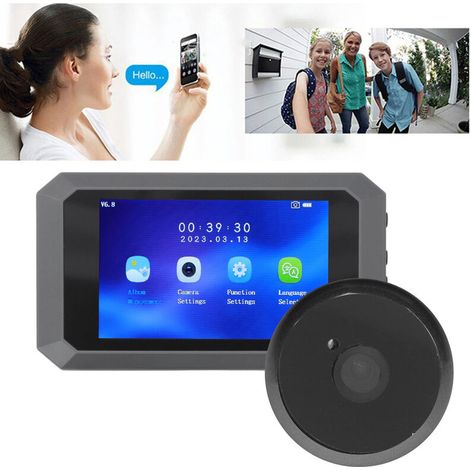 Sonnette Vidéo sans Fil avec Caméra 1080P Visiophone Audio bidirectionnel détection de mouvement batterie 1400mAh