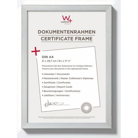 Walther Design JK130S Construction, marco de diseño, poliestireno, plata, 21 x 29,7 cm