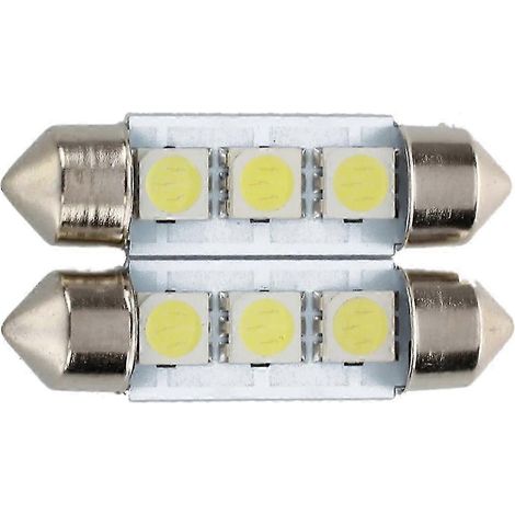 2 ampoules LED SMD 5050 36 mm blanches C5W, type feston, plafonnier, éclairage de voiture (Japon) (1/3)