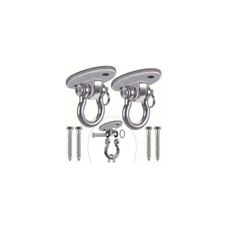 Hängematten-Befestigungsset, 2-teilig, robuste Deckenhaken aus Edelstahl 304, Aufhängehaken, Yoga, Hängematte, Hängesessel - Crezuo (1/4)