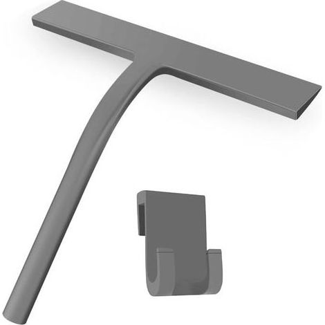 Racleur de douche en silicone 28 cm avec support adhésif sans perçage, accessoire de nettoyage pour cabine de douche, salle de bain et vitres (1/3)