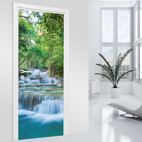 Stickers pour porte - Cascade - 73 x 205 cm - Adhésif MAT (1/2)