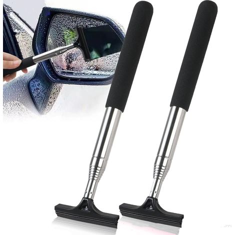 2 x Raclettes à vitres professionnelles pour voiture, mini raclette à vitres de voiture, essuie-glace rétractable pour rétroviseur - Longueur extensible jusqu'à 96 cm (1/5)