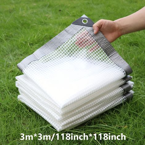 1 bâche transparente et imperméable, utilisée comme protection contre la pluie pour les serres et les cours, 3 x 3 mètres (1/5)