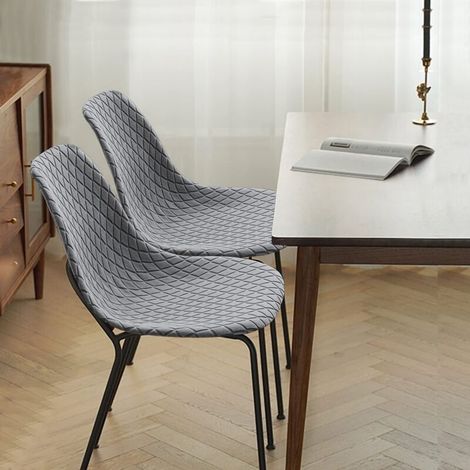 Set di coprisedie per 2/4/6 persone, in stile medievale moderno (grigio chiaro, 2 pezzi) (1/4)