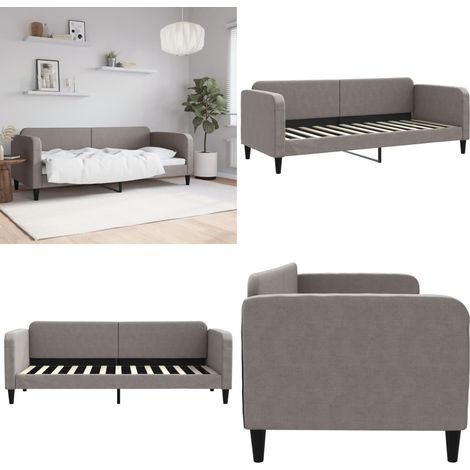 Letto da Giorno Tortora 80x200 cm in Tessuto - Divano letto - Letto in tessuto