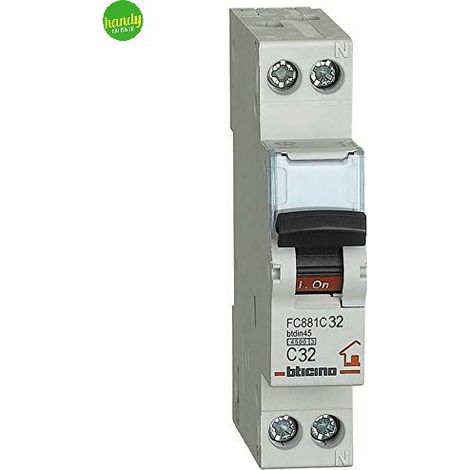 Interruttore magnetotermico 32a Bticino 1 modulo interruzione icn 4,5 ka