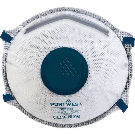 Pack mit 10 FFP2-Masken mit Ventil, Dolomit-Kohle, Weiß (1/2)