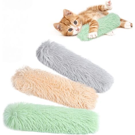 Oreillers jouets pour chats, lot de 3 oreillers à chat à herbe à chat craquants, doux et résistants, oreillers à attraper interactifs pour chatons d'intérieur, jouets en peluche pour les chats : masti (1/5)