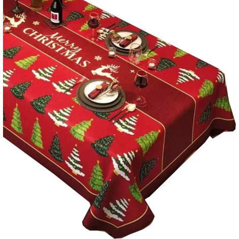 1 Nappe, Noël, polyester, lavable, décoration table, banquet, maison, restaurant (1/5)