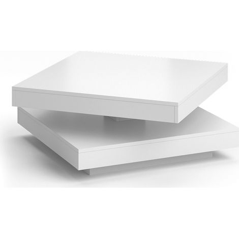 Table basse Elias, Blanc, 70 x 70 cm, Vicco