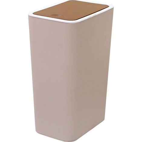 Spazzatura-la grande capacità cestino con coperchio in plastica pop-up, beige, cucina, bagno, camera da letto (1/5)