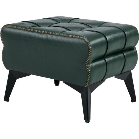 Poggiapiedi portatile verde in ecopelle con gambe in acciaio MODENUIT (1/5)
