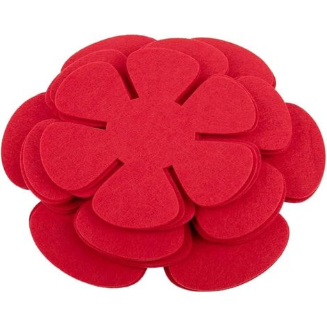 Lot de 12 protections pour poêles, 20/25/30,5 cm, 3 tailles différentes, protections pour casseroles en feutre, protection empilable pour poêles (rouge) (1/5)