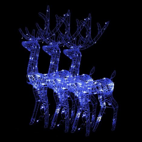 Rennes Lumineux de Noël Décoration Extérieur Intérieur Acrylique LED Bleu Lot de 3 (1/5)