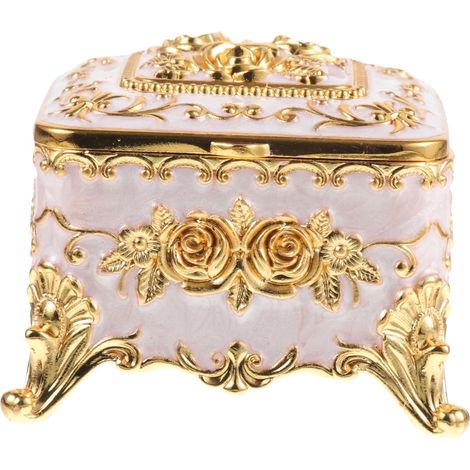 Boîte De Rangement Pour Bijoux Vintage Boîte à Bijoux Rétro Étui Pour Boucles Oreilles Et Bagues (1/5)