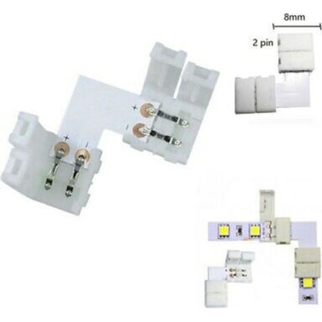 Connecteur Clip 2 Broches Pour Bande Led 12v Angle 90° Courbe En Forme De L