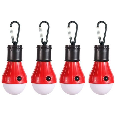 Lumières de tentePortabledirigéLumières de tente 4Emballage individuelAvec crochetLampe de secours ouragan, mousqueton rouge (1/5)