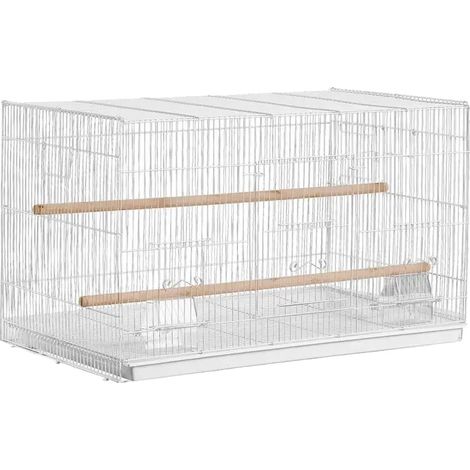 Vogelkäfig, langlebiges Metalldesign, ideal für kleine Vögel, WEISS (1/2)