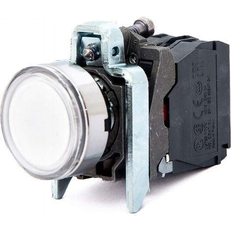 HARMONY XB4 - BOTÓN METÁLICO, PLANO, BLANCO, RETROILUMINACIÓN LED 24V, NO+NC