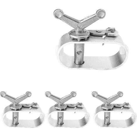 Tendeur Câble Acier - Lot de 4 - Alliage Aluminium - Système à Cliquet Manuel - Pour Bâche Piscine et Tente - Gris Argenté (1/5)