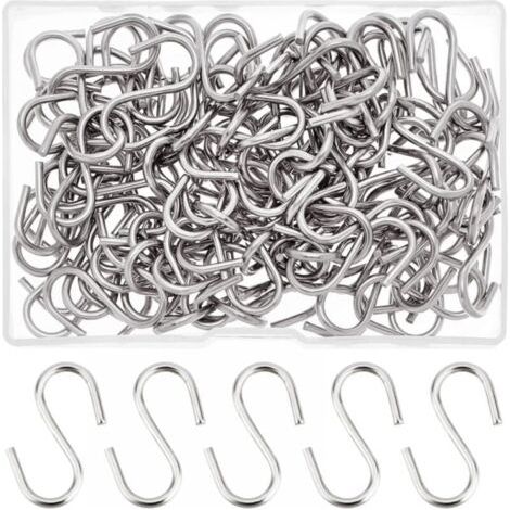 S-Haken, 304 Edelstahl, kleine S-Haken, Metall-S-Haken, Aufhängehaken für kleine Gegenstände, Schlüssel, Schmuck, leichte Taschen, 100 Stück, 29 x 2 mm (1/5)