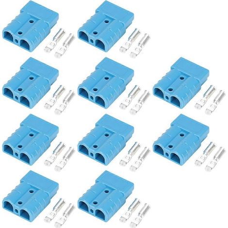 Connecteur haute intensité 50 A pour batteries de véhicules électriques, onduleurs, câbles solaires, prises d'énergie (bleu) (1/5)