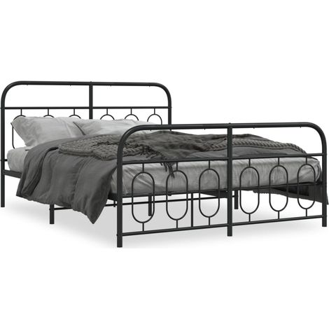 Maison Exclusive - Cadre de lit métal sans matelas avec pied de lit noir 150x200cm