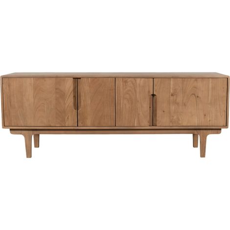 Meuble tv 4 portes en bois massif L150cm - Bois foncé - Bogor