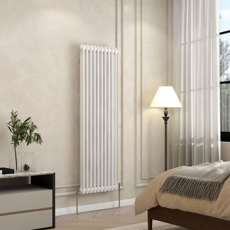 AVER-GROWTH 2 Column Traditional Cast Iron Style Radiator White 1500x470mm (1/5)