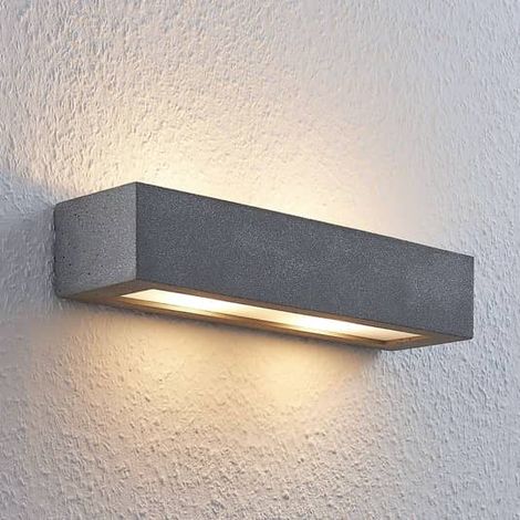 [NEUWERTIG] B-Ware Lindby Nellie Led Beton Wandleuchte Wandleuchte Lampe Leuchte Beton Breite 36cm