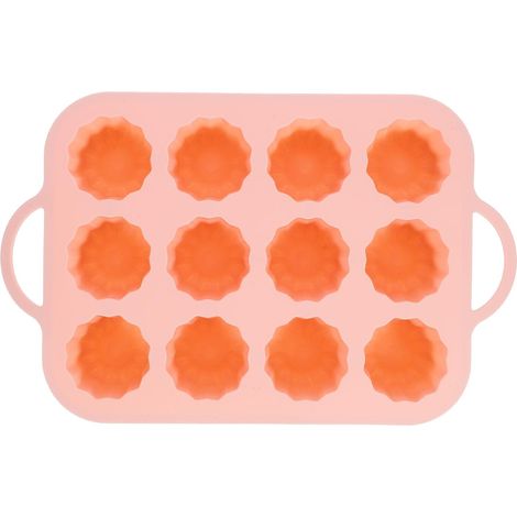 Moule à Muffins en Silicone 12 Cavités Réutilisable Antiadhésif Mini Moule à Cupcakes Bordure Dentelle Rose pour Pâtisserie Maison Cuisson Micro-ondes Lave-vaisselle,Parent,- (1/5)