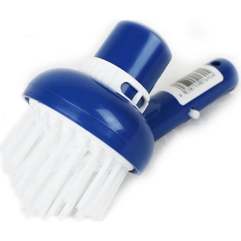 Round 8cm vacuum brush head with stiff bristles, for standard or telescopic handles, for pool cleaning (1/3)