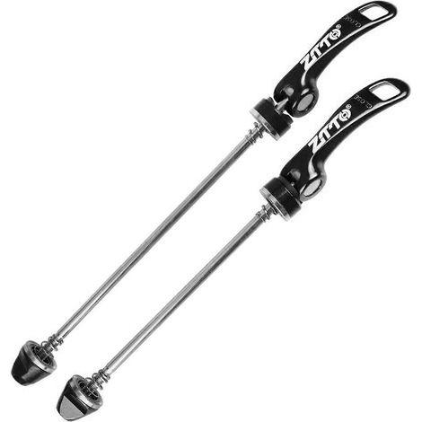 1 paire d'attaches rapides de moyeu de roue de vélo de route, levier de serrage rapide avant et arrière-Black (1/4)