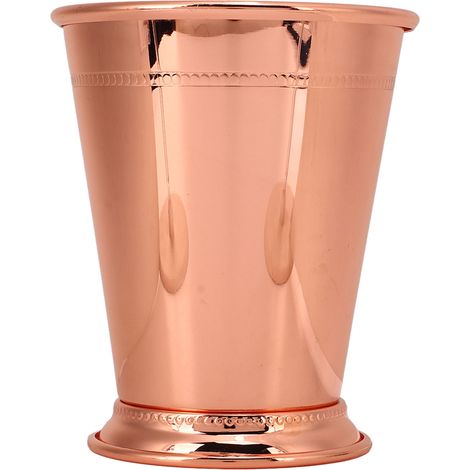 Coupe à Julep en acier inoxydable, élégante et rétro, haute stabilité, ornée de perles et couleur or rose, idéale pour la maison. (1/5)