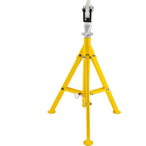 Mophorn Soporte para gato de tuberías plegable altura ajustable de 32" a 55", soporte para tuberías con cabezal de rodillo con capacidad de 2 toneladas, para roscar tuberías y cortar orificios, capaci