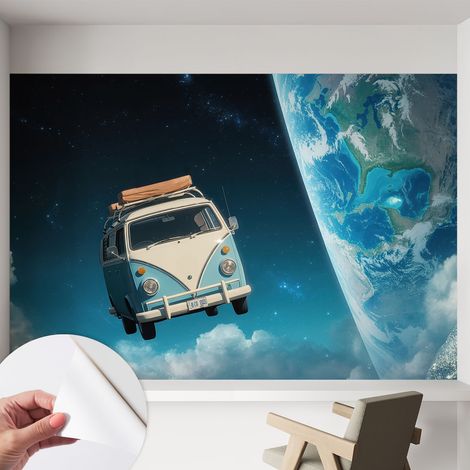 Papier peint adhésif autocollant pour salon chambre à coucher peint imprimé pour mur Voyage dans l'espace 152x104 cm (1/5)