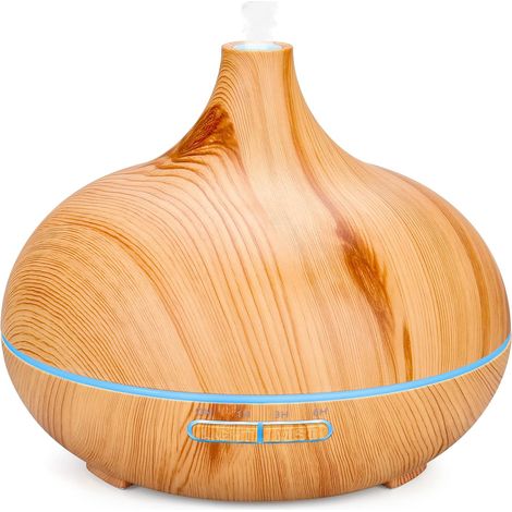 Difusor de aceites esenciales de 400 ml, humidificador ultrasónico de aromaterapia con luces LED de 7 colores y apagado automático, ideal para el hogar, sala de estar, yoga y spa. (1/5)