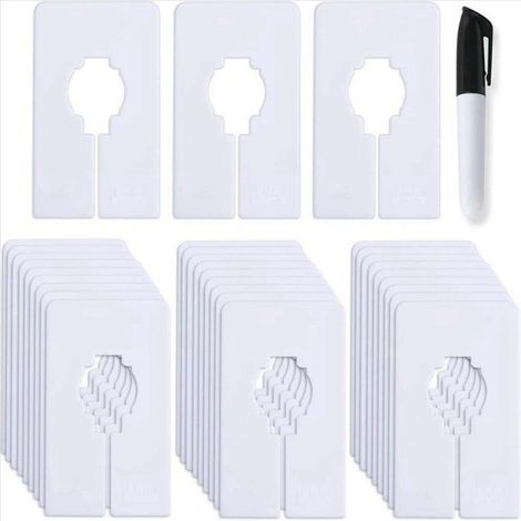 30 Séparateurs de placard, Plastique robuste, Blanc, 2,54 cm, Organisation vêtements, Enfant Adulte (1/5)