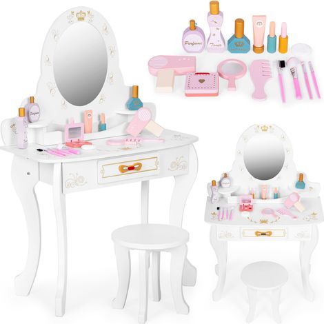 Tocador infantil de madera con espejo y accesorios (1/5)