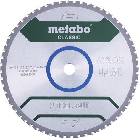 Metabo STEEL CUT CLASSIC 628668000 Kreissägeblatt 305 x 25.4 x 2.2 mm Zähneanzahl: 60 1 St. (1/3)