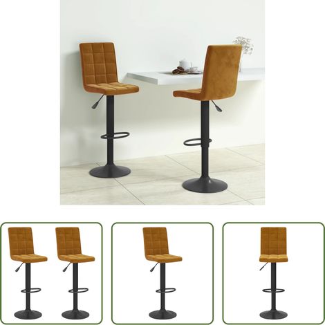 Barstühle -  Barhocker 2 Stk. Braun Samt (1/5)