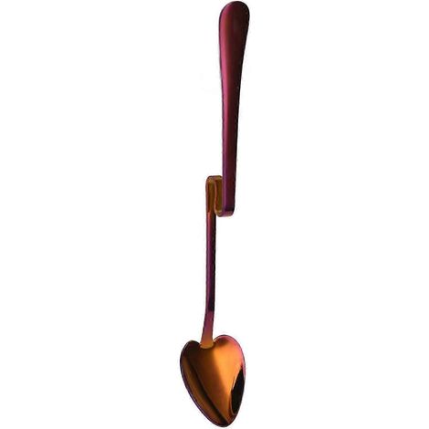 Cuillère à café suspendue en forme de Z en acier inoxydable, cuillère à thé en forme de cœur pour pâtisserie (1/5)