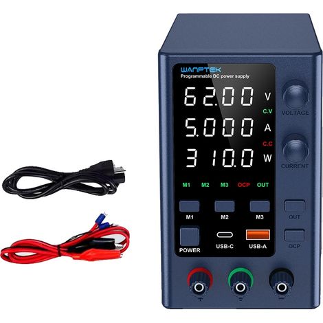 Fuente de alimentación de CC, voltaje ajustable, pantalla LED, EPS6205 (1/2)