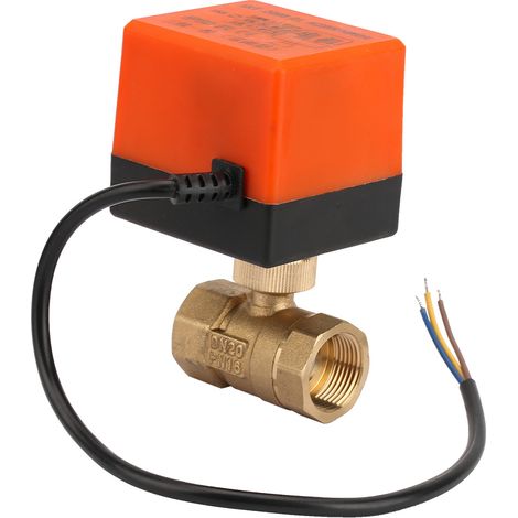 Valve À Motorisation Électrique - Robinet À Boule En Laiton - 2 Voies - 3 Fils - Contrôle Un Point - Filetage G3/4 - DN20 - 220 V CA (1/5)