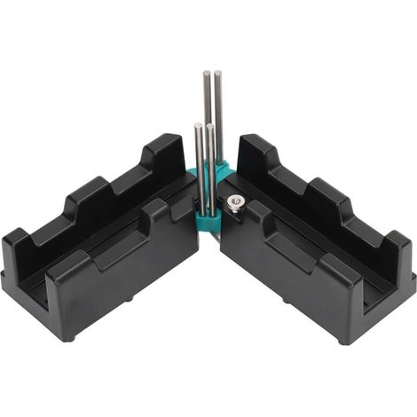 Outil de coupe d'angles d'onglet, instrument de gabarit de mesure 2 en 1 ABS noir haute précision (1/5)