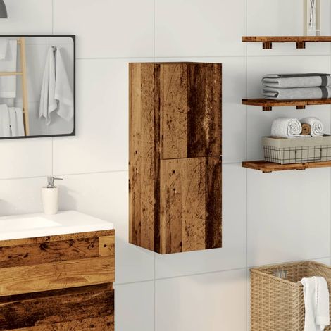 vidaXL Bathroom Hanging Cabinet Old Wood 30x30x80 cm Engineered Wood (1/5)