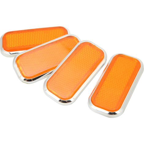 Rechteckiger ABS-Reflektor, universell für Autos und Motorräder, orange. (1/5)