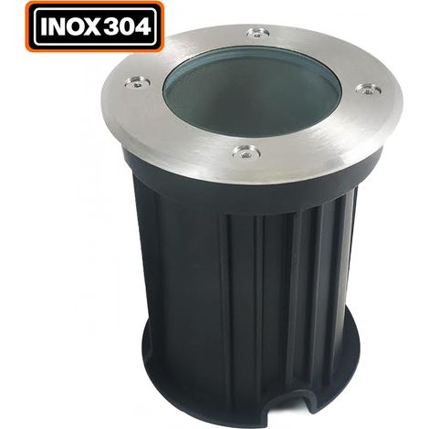 Europalamp – Spot encastrable extérieur sol rond inox 304 – IP65 étanche – Douille GU10 – Pour béton et terrasse en bois – Trou de perçage 100mm